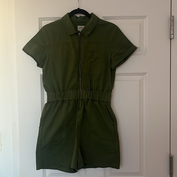 J Crew Zip Front Chino Romper - Picture 2 of 3